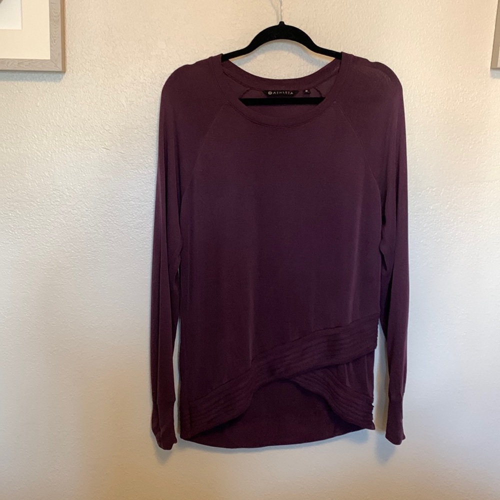 Plum long sleeved knit shirt
